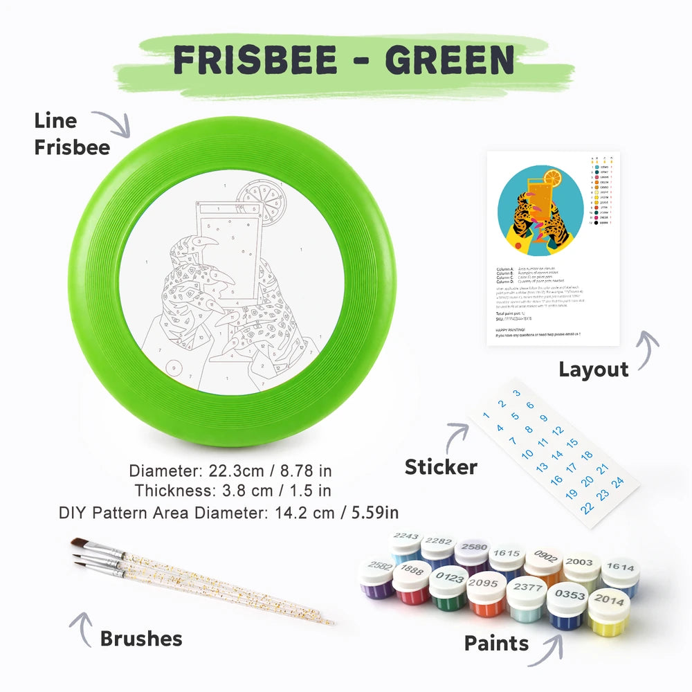 Paint by Numbers - Frisbee | Tiger with a Cocktail