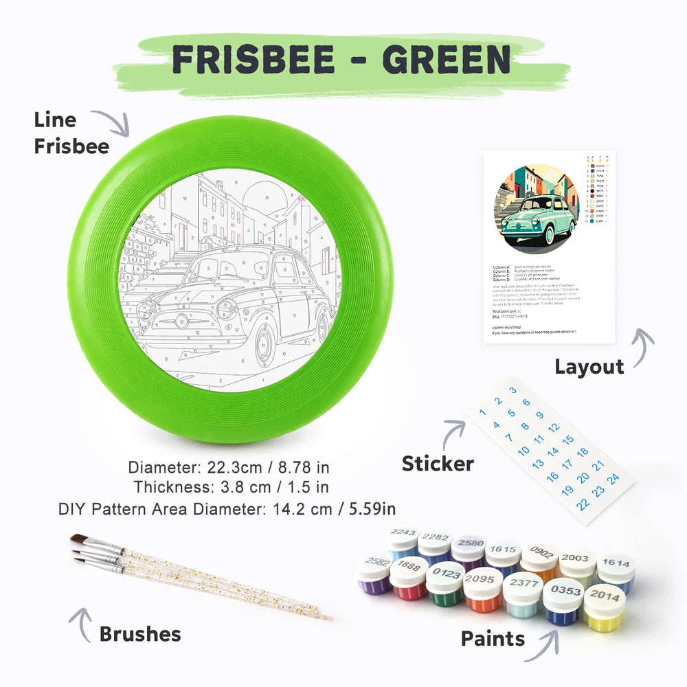 Paint by Numbers - Frisbee | Vintage Car in the Village