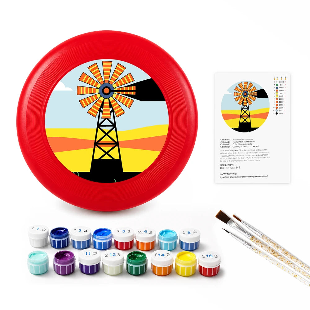 
Paint by Numbers - Frisbee | Windmill at Sunset