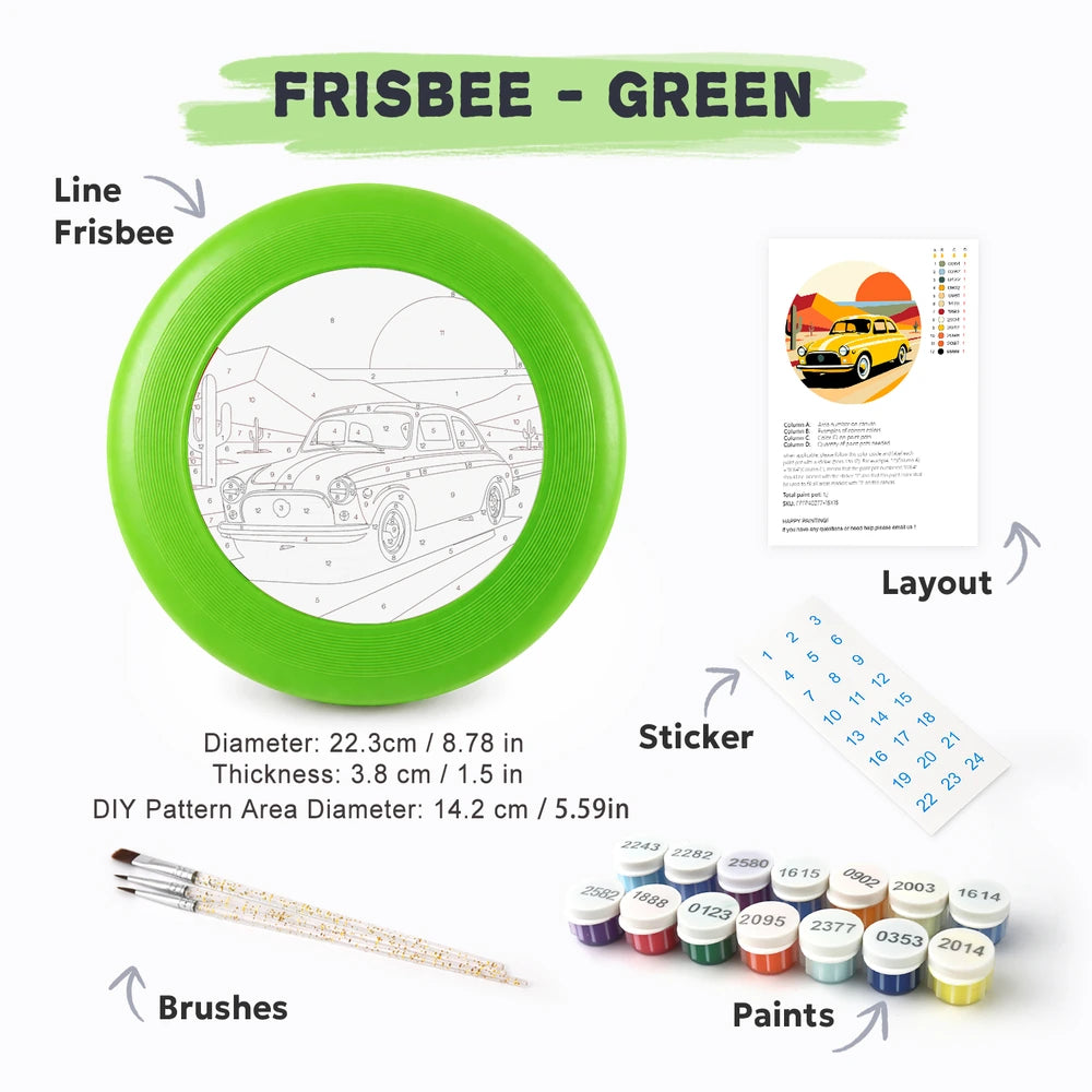 Paint by Numbers - Frisbee | Yellow Car at Sunset