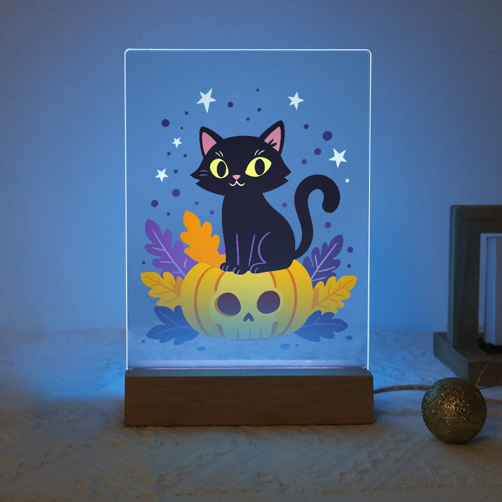 
Paint by Numbers - Halloween Light | Black Cat on a Pumpkin