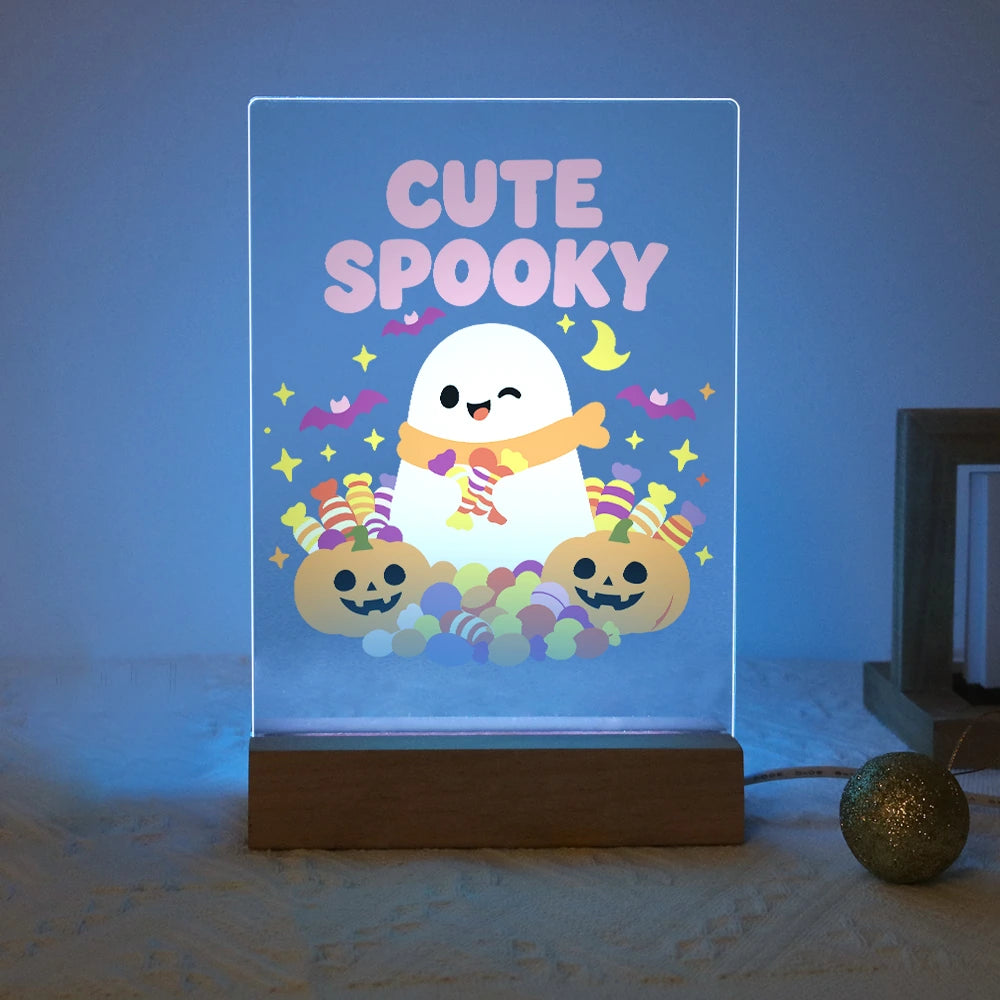 
Paint by Numbers - Halloween Light | Cute Spooky Ghost with Candy