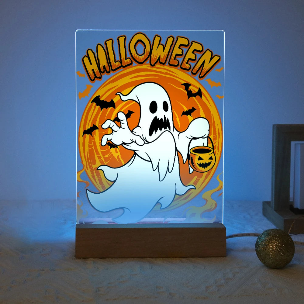 Paint by Numbers - Halloween Light | Ghost with Candy Bucket