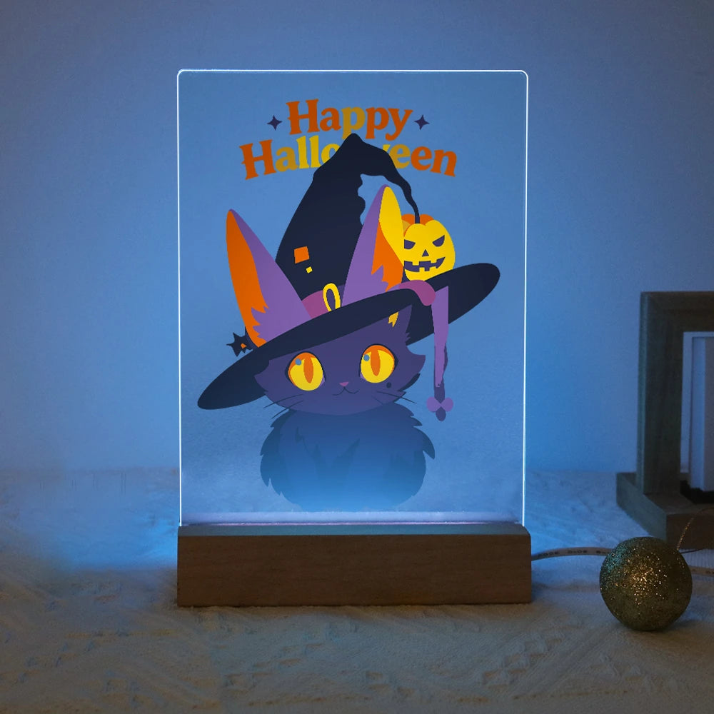 Paint by Numbers - Halloween Light | Witch Cat in a Big Hat