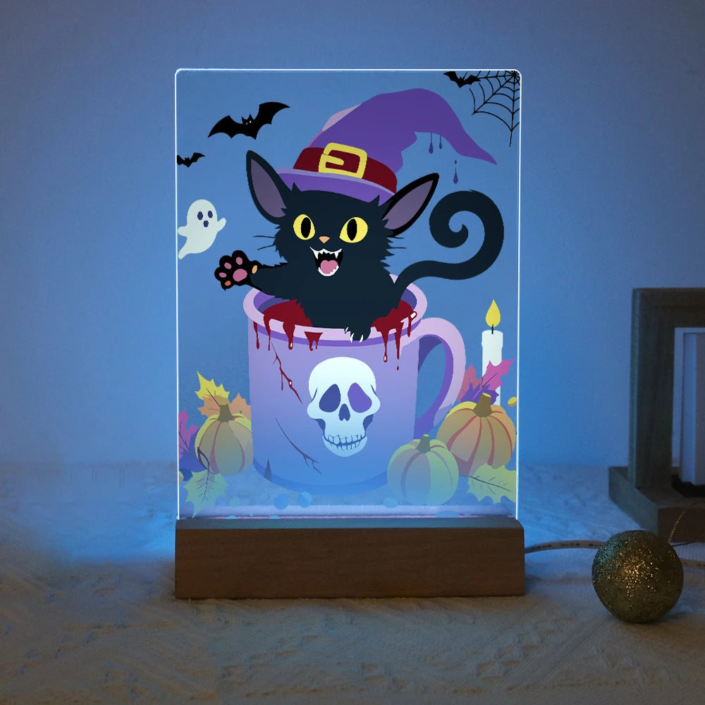 
Paint by Numbers - Halloween Light | Witch Cat in a Teacup