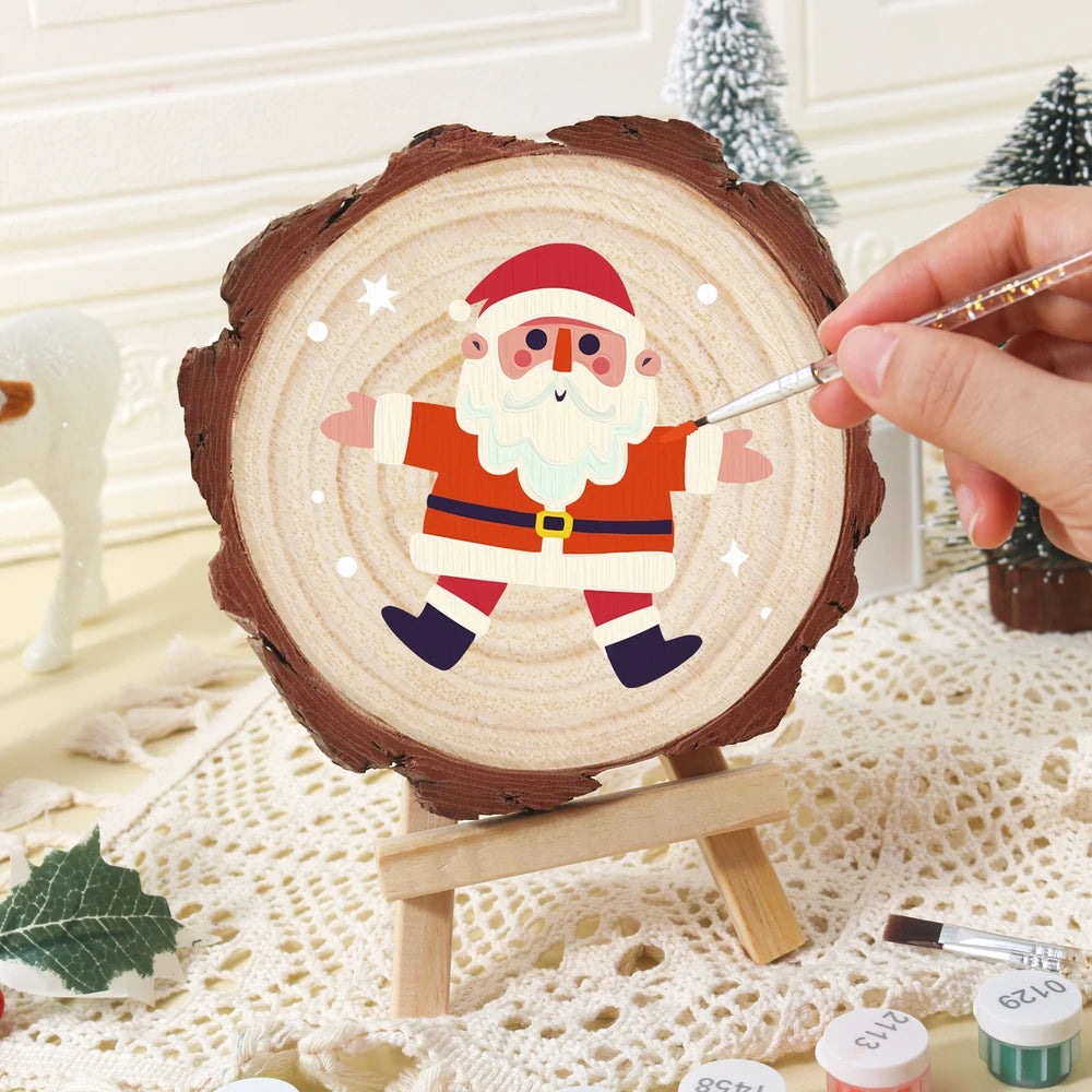 Paint by Numbers - Wood Slice | Jolly Santa