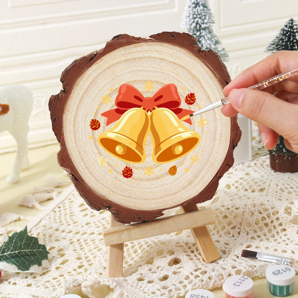 
Paint by Numbers - Wood Slice | Ringing Christmas Bells
