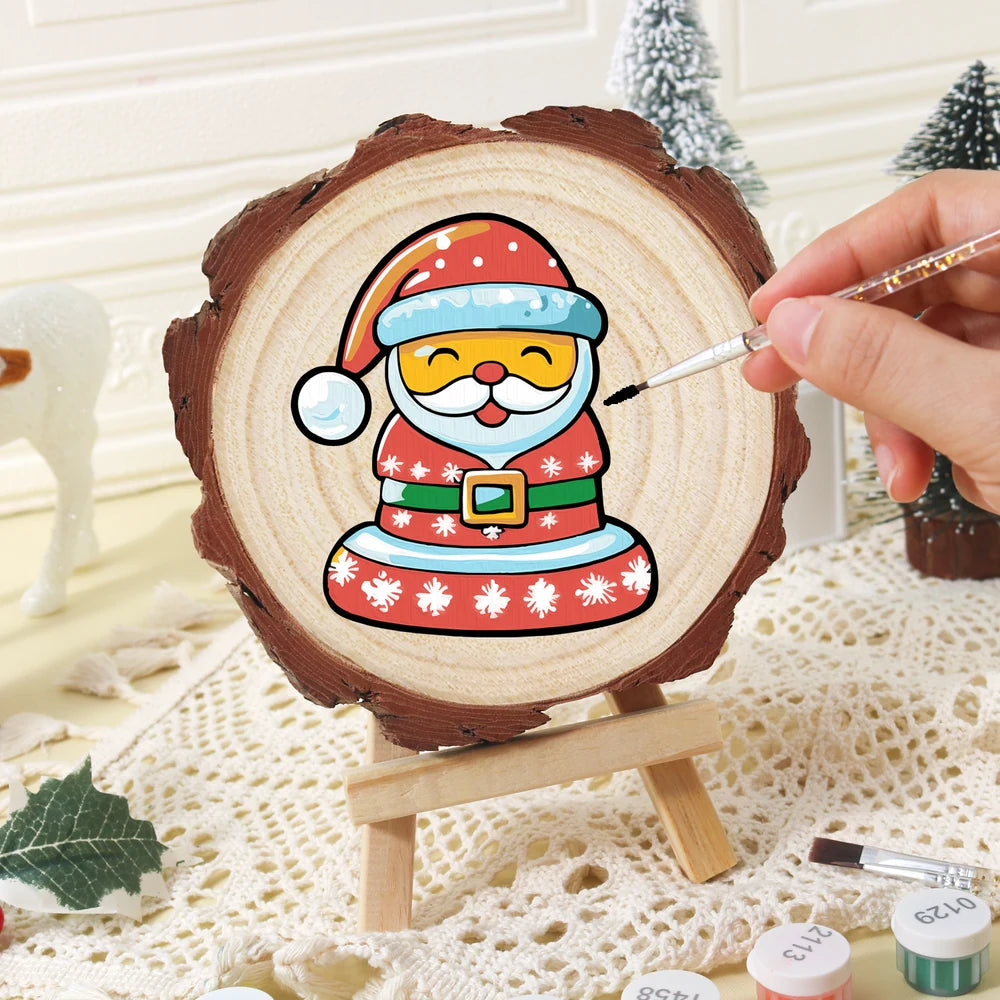 
Paint by Numbers - Wood Slice | Santa Cookie