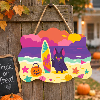 Paint by Numbers - Wooden Door Hanger | Bat at the Beach