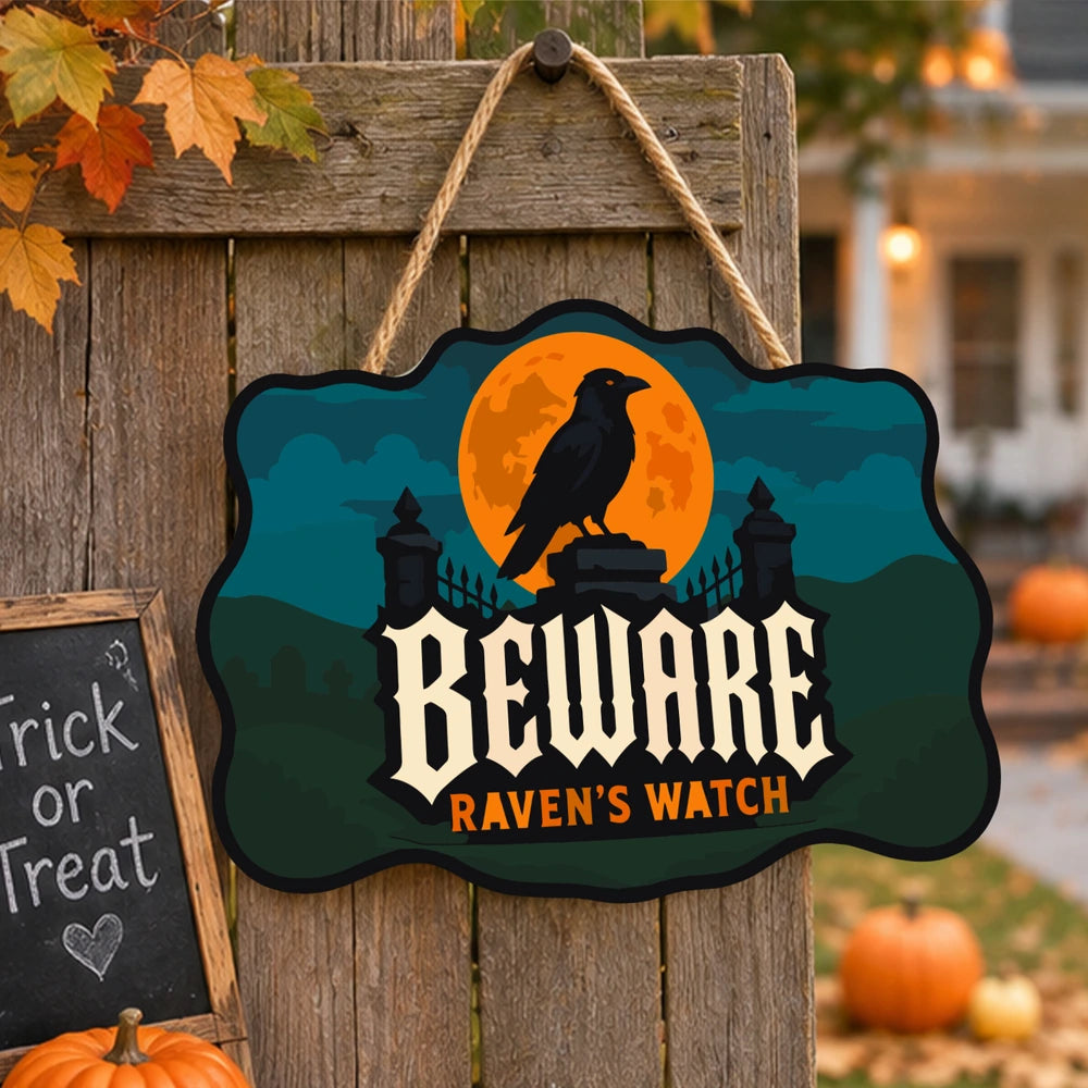 
Paint by Numbers - Wooden Door Hanger | Beware Raven's Watch