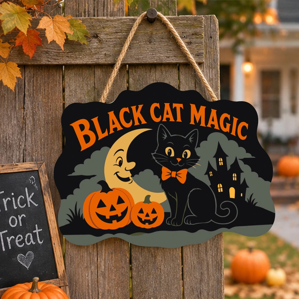 
Paint by Numbers - Wooden Door Hanger | Black Cat Magic