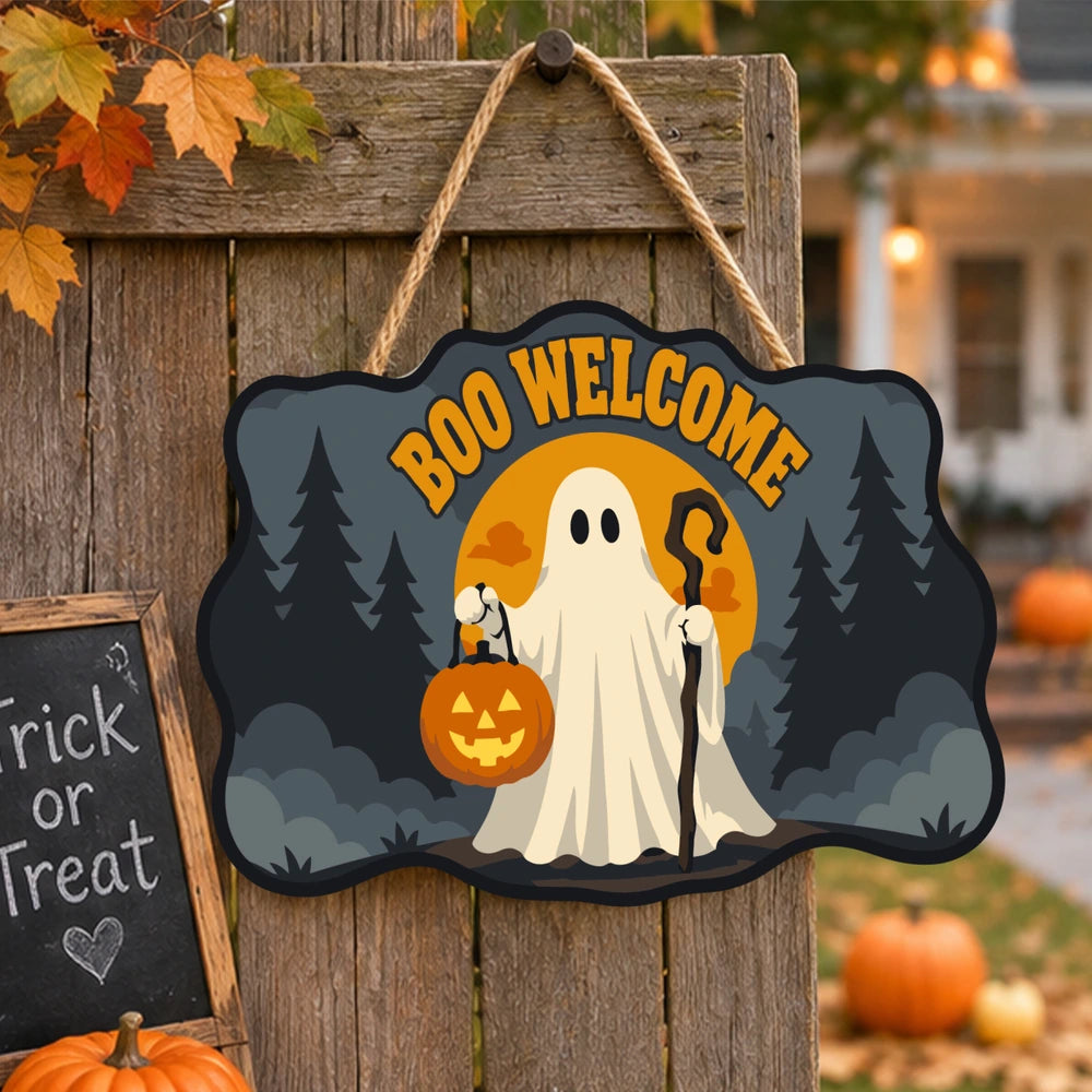 Paint by Numbers - Wooden Door Hanger | Boo Welcome Ghost