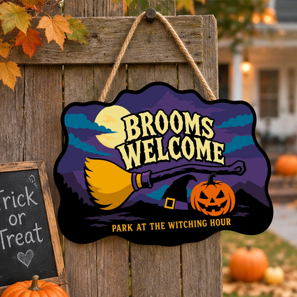 Paint by Numbers - Wooden Door Hanger | Brooms Welcome