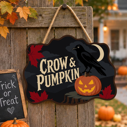 Paint by Numbers - Wooden Door Hanger | Crow and Pumpkin