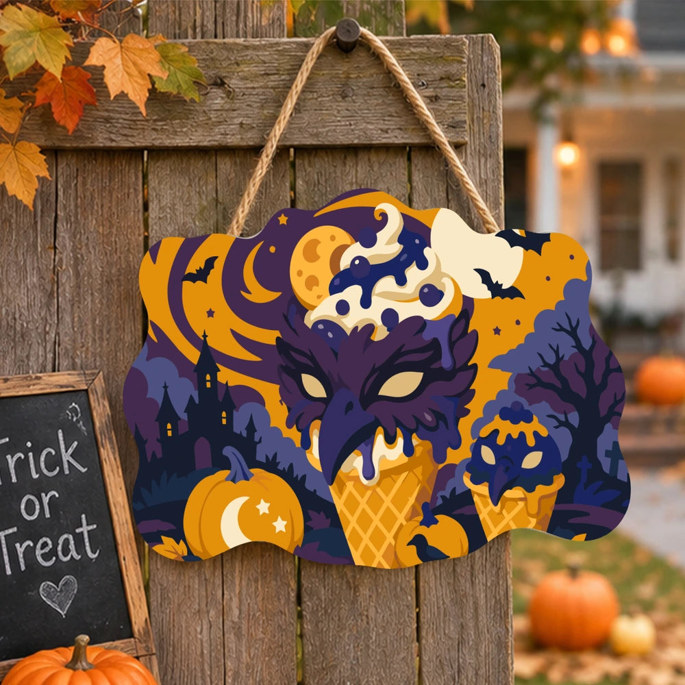 Paint by Numbers - Wooden Door Hanger | Dragon Ice Cream Night