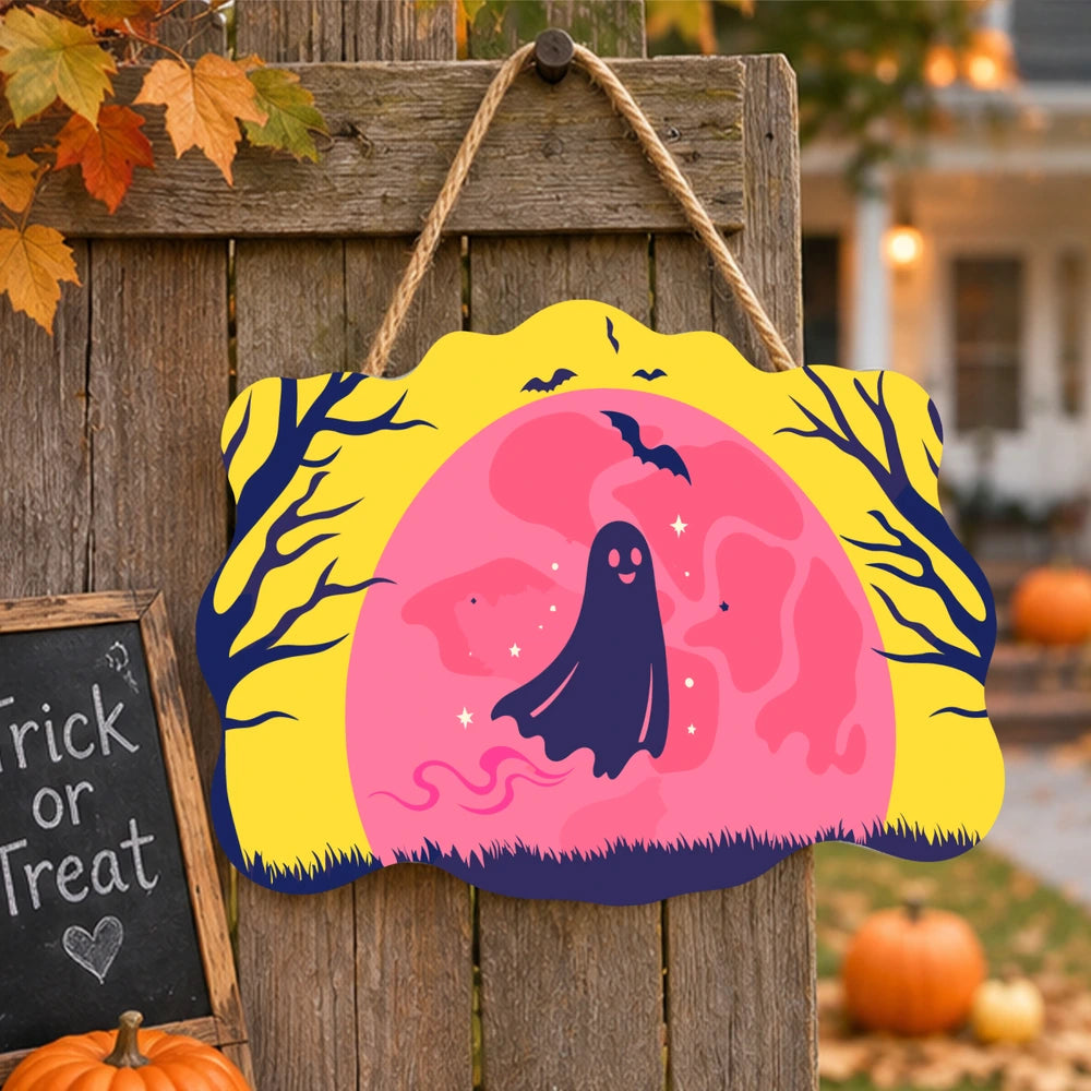 
Paint by Numbers - Wooden Door Hanger | Ghost in the Pink Moon