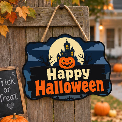 Paint by Numbers - Wooden Door Hanger | Happy Halloween Haunted House Sign