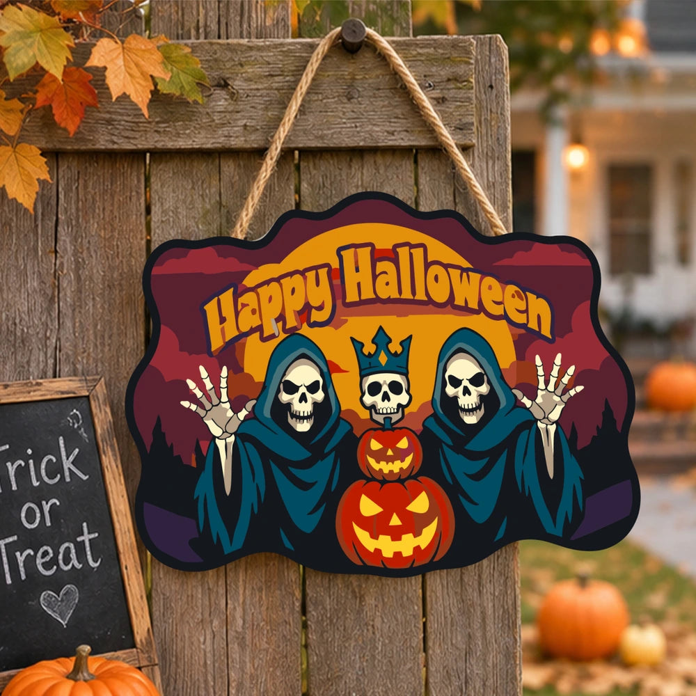 Paint by Numbers - Wooden Door Hanger | Happy Halloween Reaper Kings