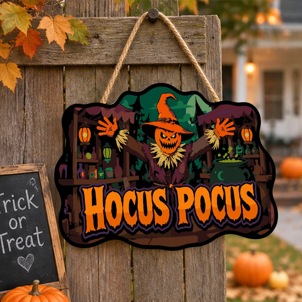 Paint by Numbers - Wooden Door Hanger | Hocus Pocus Scarecrow