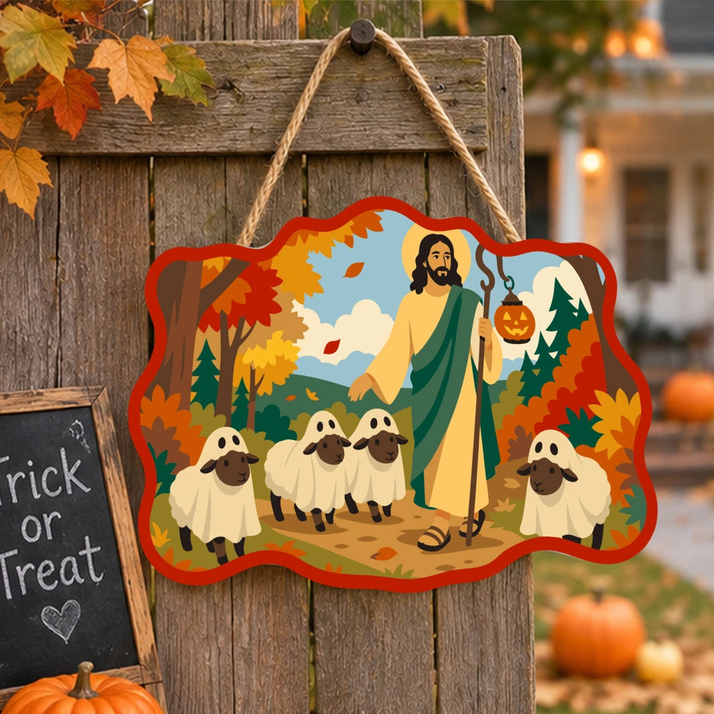 Paint by Numbers - Wooden Door Hanger | Jesus the Shepherd with a Lantern