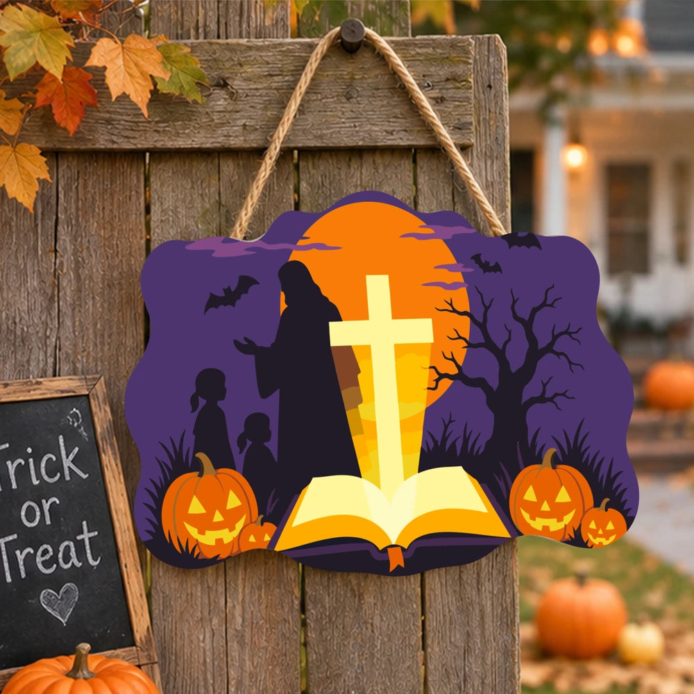 Paint by Numbers - Wooden Door Hanger | Jesus with Children and the Golden Cross