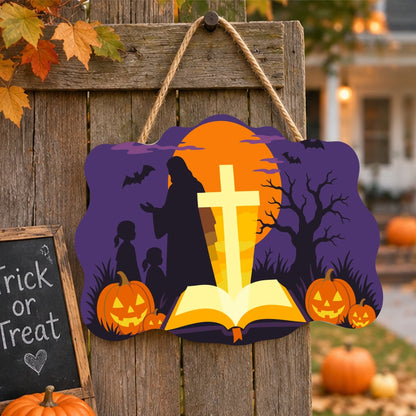 Paint by Numbers - Wooden Door Hanger | Jesus with Children and the Golden Cross
