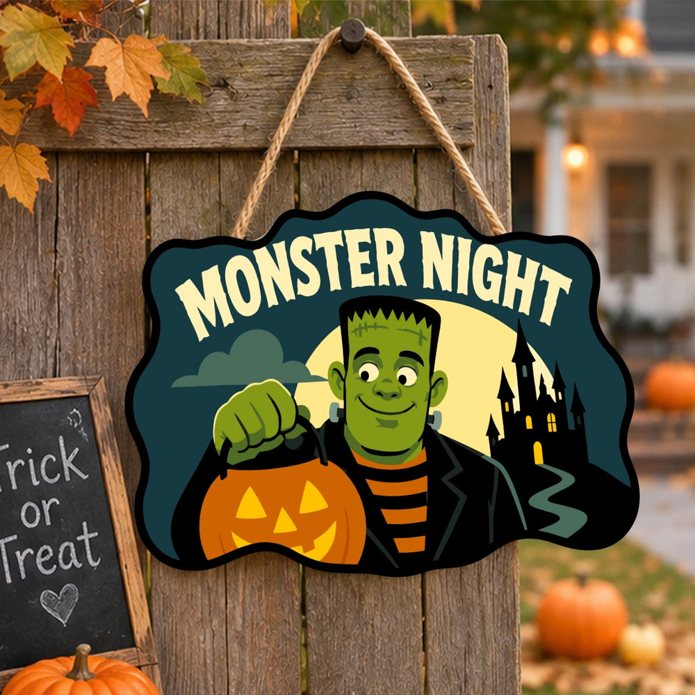 Paint by Numbers - Wooden Door Hanger | Monster Night