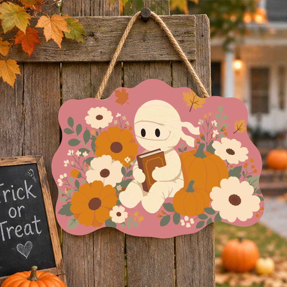 Paint by Numbers - Wooden Door Hanger | Mummy Reading Among Flowers