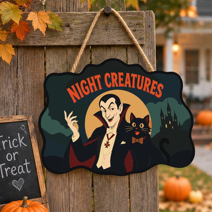 Paint by Numbers - Wooden Door Hanger | Night Creatures