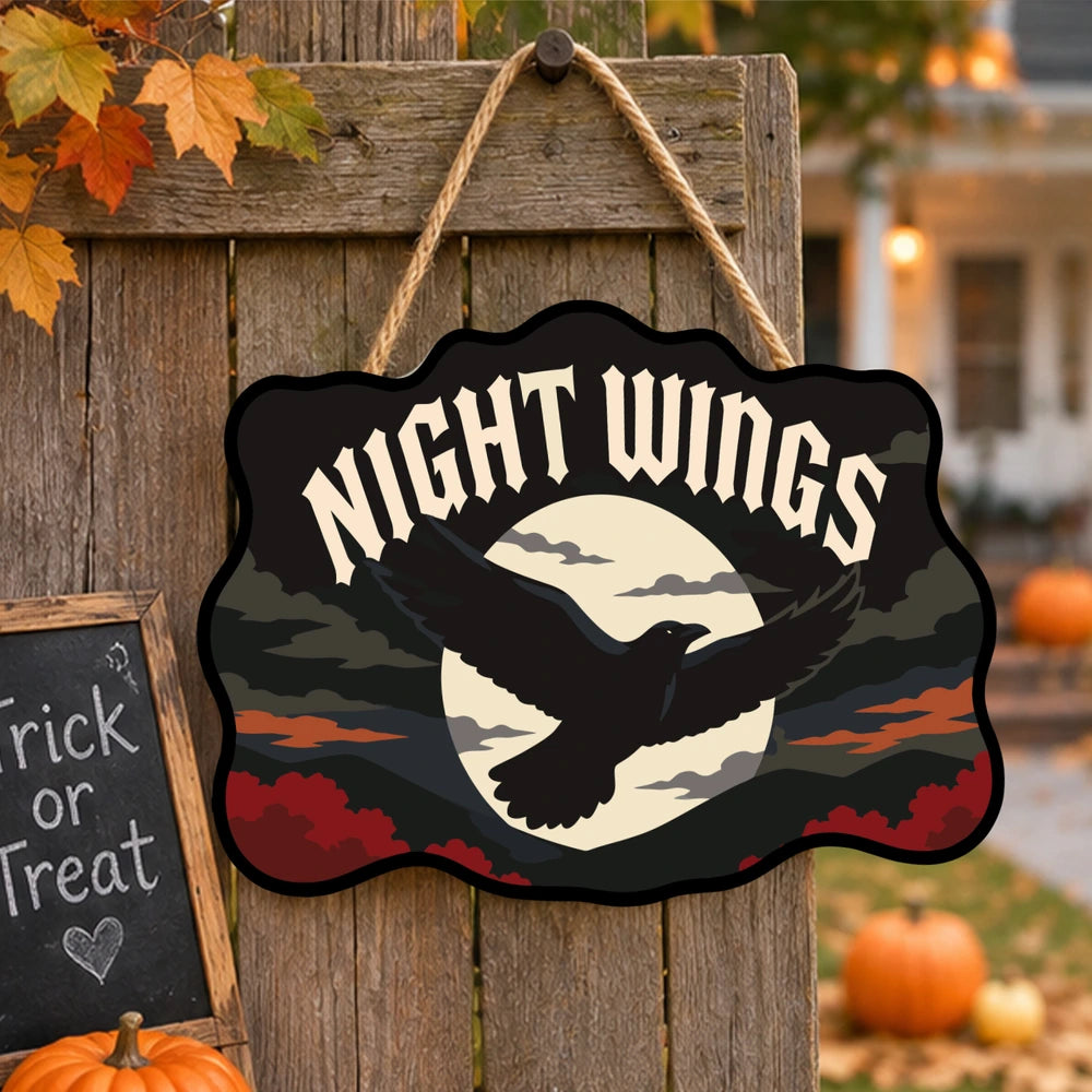 Paint by Numbers - Wooden Door Hanger | Night Wings