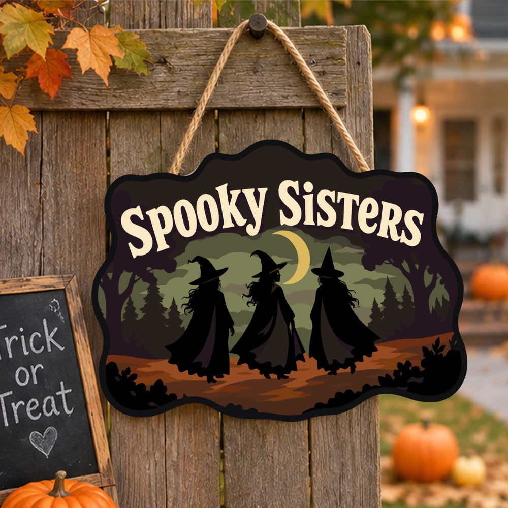 Paint by Numbers - Wooden Door Hanger | Spooky Sisters