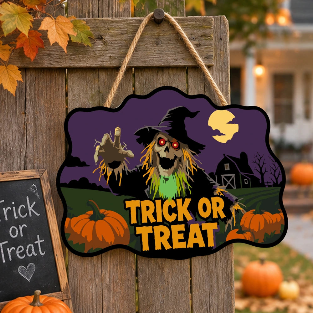 Paint by Numbers - Wooden Door Hanger | Trick or Treat Scarecrow