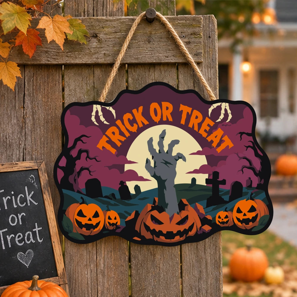 Paint by Numbers - Wooden Door Hanger | Trick or Treat Zombie Hand