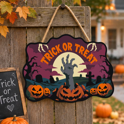 Paint by Numbers - Wooden Door Hanger | Trick or Treat Zombie Hand