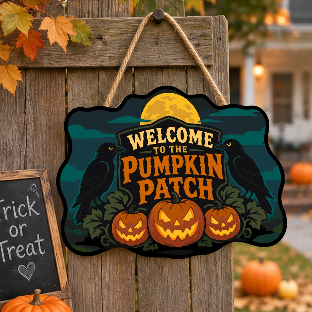Paint by Numbers - Wooden Door Hanger | Welcome to the Pumpkin Patch Crows