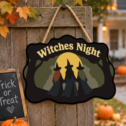 Paint by Numbers - Wooden Door Hanger | Witches Night