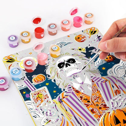 Paint by Numbers – Halloween Skeleton Art | The Trickster Night