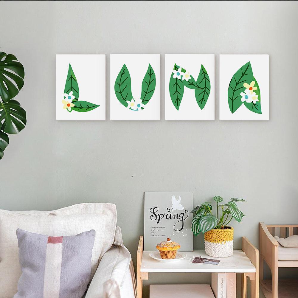 Paint by Numbers – Alphabet Painting Kit | A to Z Leafy Green Letters
