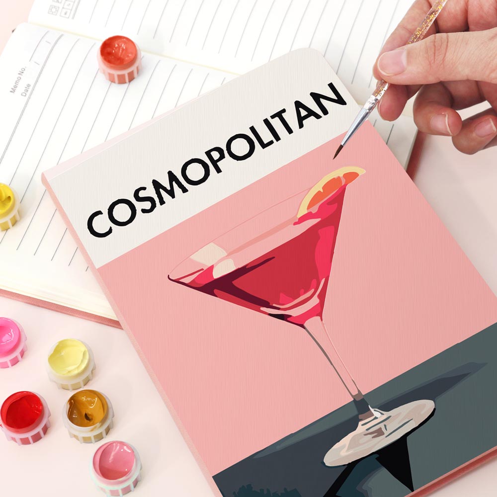 Paint by Numbers Hardcover Journal Notebook - Cosmopolitan Cocktail