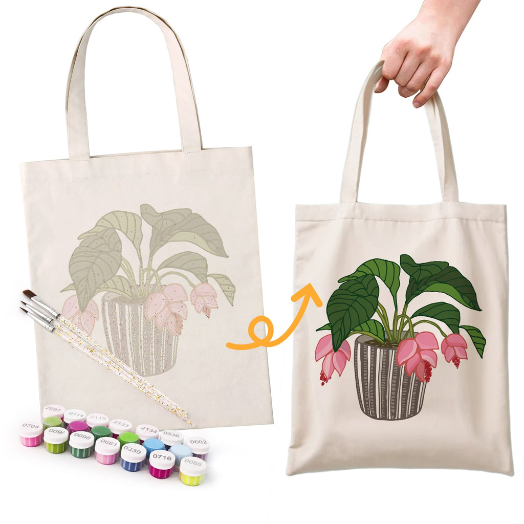 Paint by Numbers – DIY Totebag | Pink Bellflower