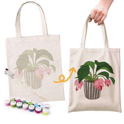Paint by Numbers – DIY Totebag | Pink Bellflower