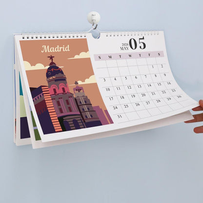 Paint by Numbers - 2026 Wall Calendar - World Landmarks Edition