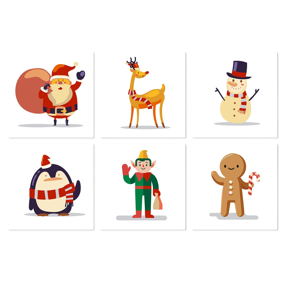 Paint by Numbers – 6 Mini Paintings | Christmas Toy Figures (Square)