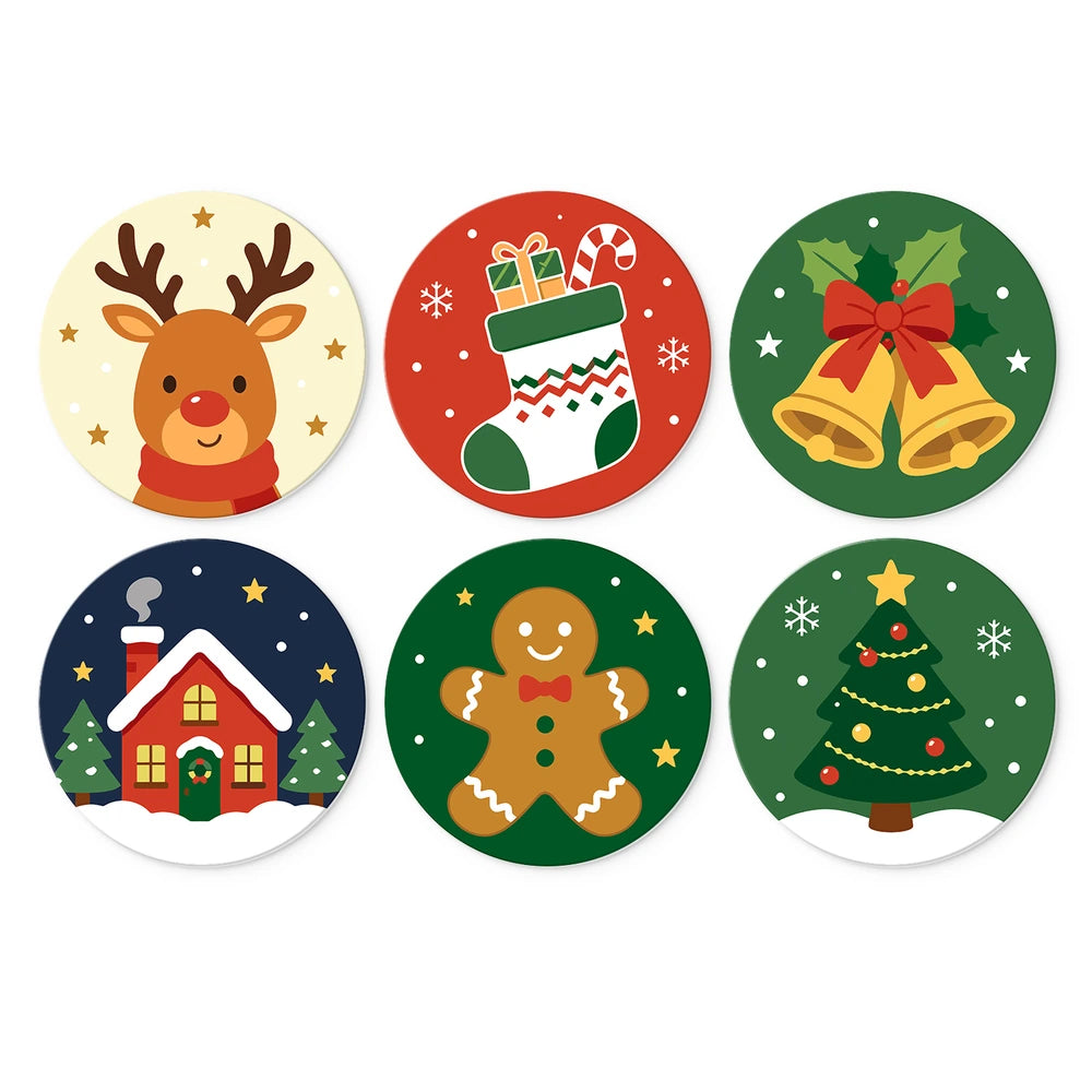 Paint by Numbers – 6 Mini Paintings | Classic Christmas Rounds (Round)