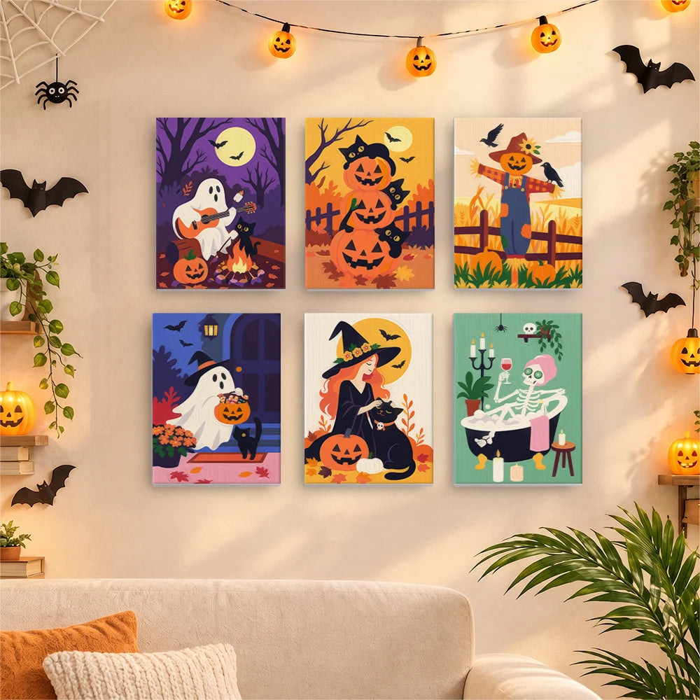 Paint by Numbers – 6 Mini Paintings | Cozy Autumn Night Tales Set