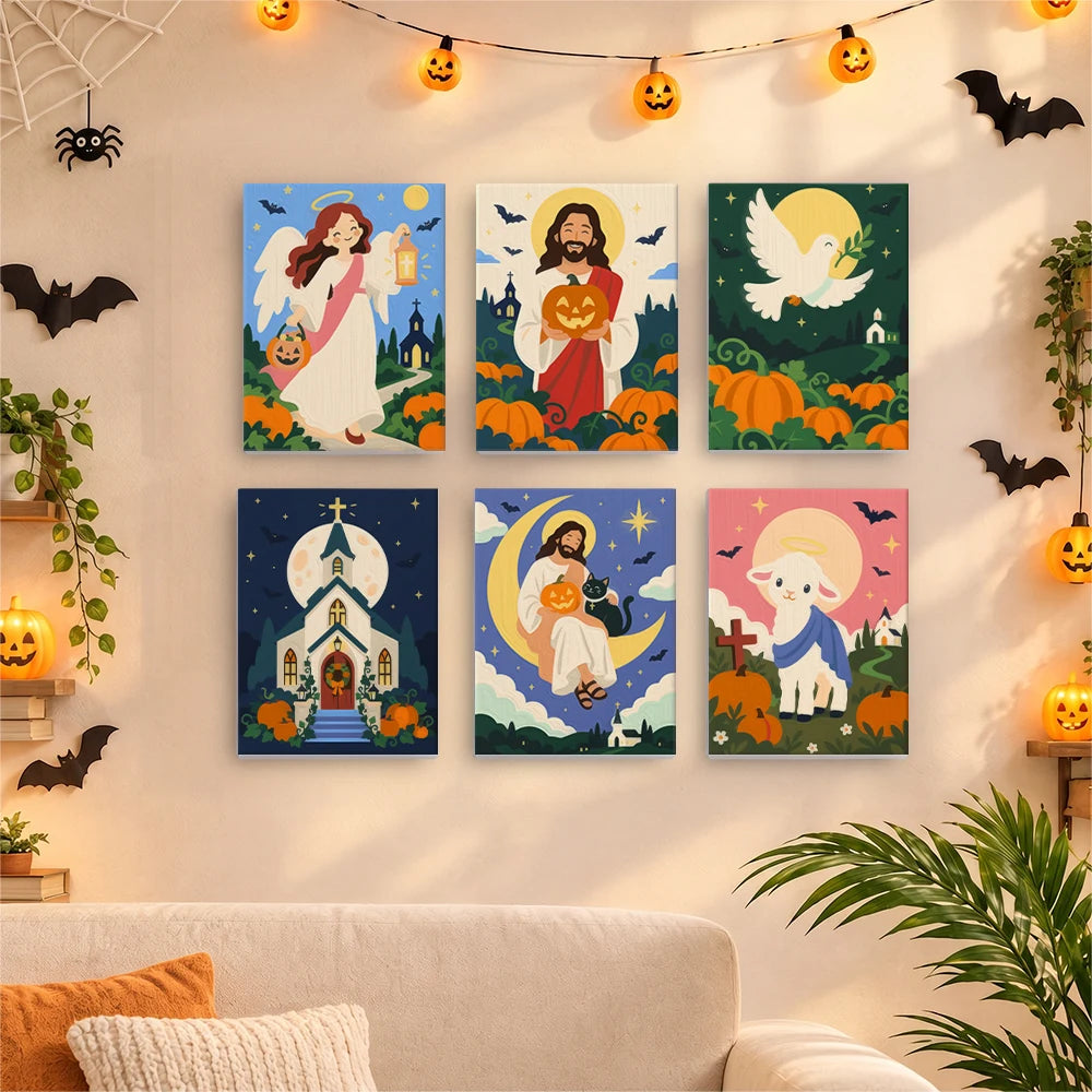 Paint by Numbers – 6 Mini Paintings | Faithful Autumn Blessings Set