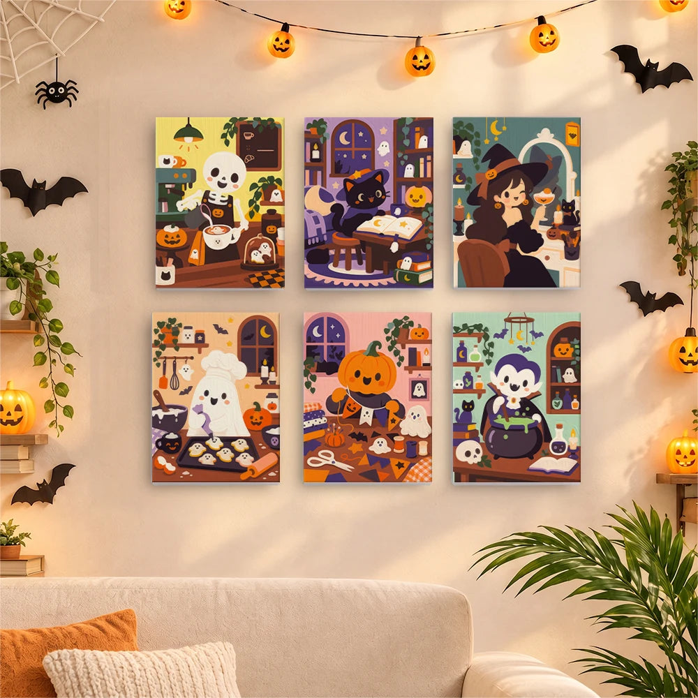 Paint by Numbers – 6 Mini Paintings | Monsters in the Kitchen Set