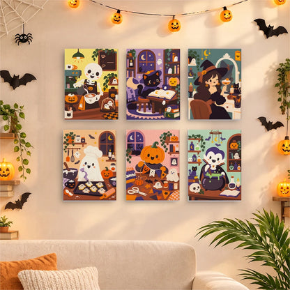 Paint by Numbers – 6 Mini Paintings | Monsters in the Kitchen Set