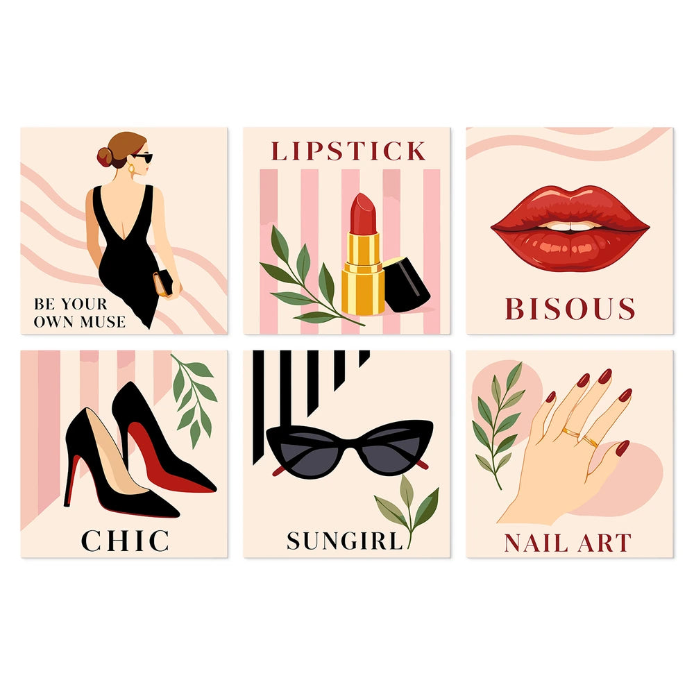 
Paint by Numbers – 6 Mini Paintings | Parisian Chic Squares (Square)
