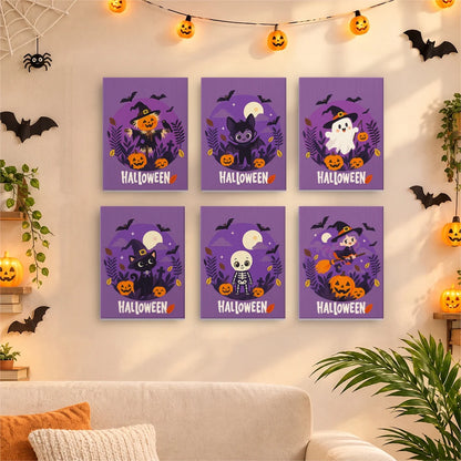 Paint by Numbers – 6 Mini Paintings | Purple Halloween Lettering Set